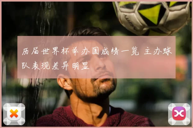 历届世界杯举办国成绩一览 主办球队表现差异明显